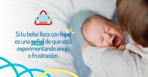 Si tu bebé llora con hipo es una señal de que está experimentando enojo o frustración