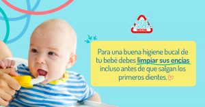 Para una buena higiene bucal de tu bebé debes limpiar sus encías incluso antes de que salgan los primeros dientes