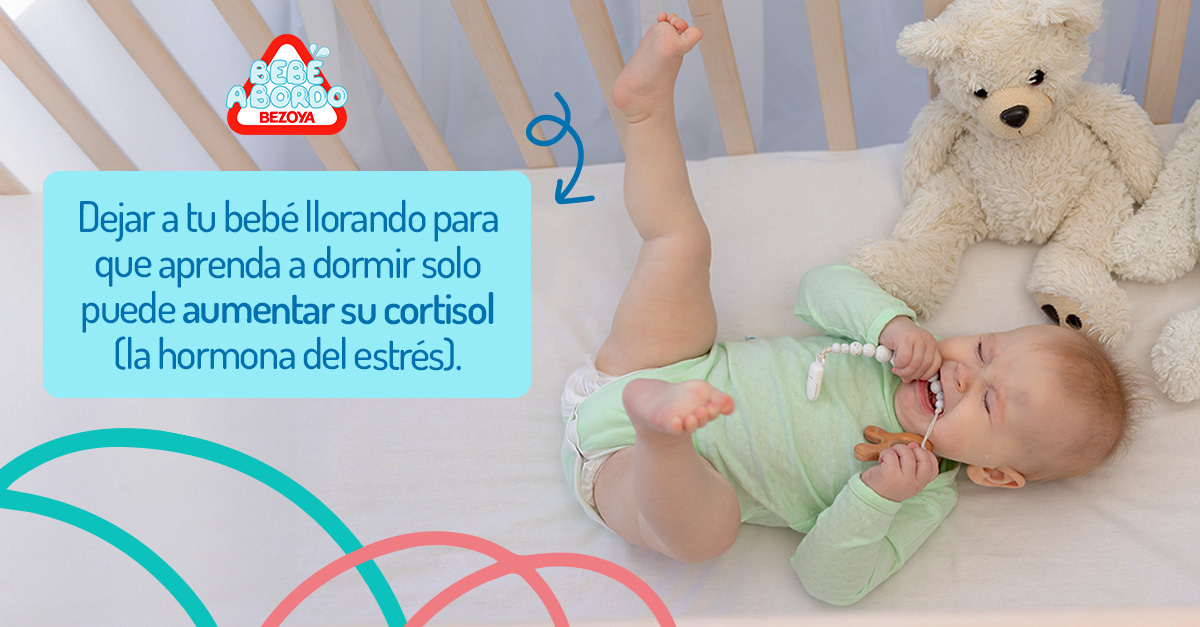 Dejar a tu bebé llorando para que aprenda a dormir solo puede aumentar su cortisol (la hormona del estrés) 