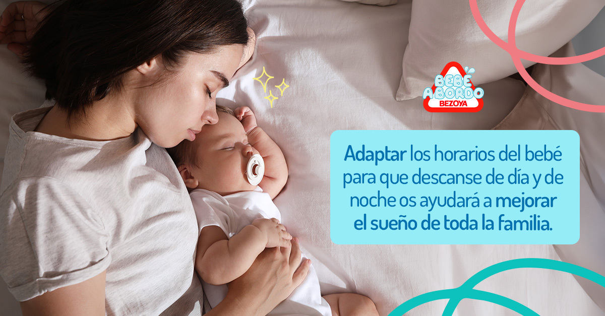 Adaptar los horarios del bebé para que descanse de día y de noche os ayudará a mejorar el sueño de toda la familia. 