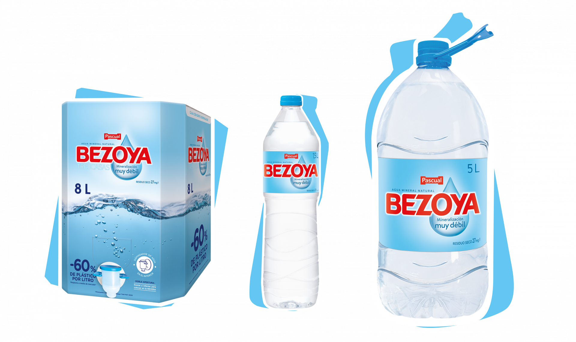 imagen de botellas de agua de productos para la casa de Bezoya